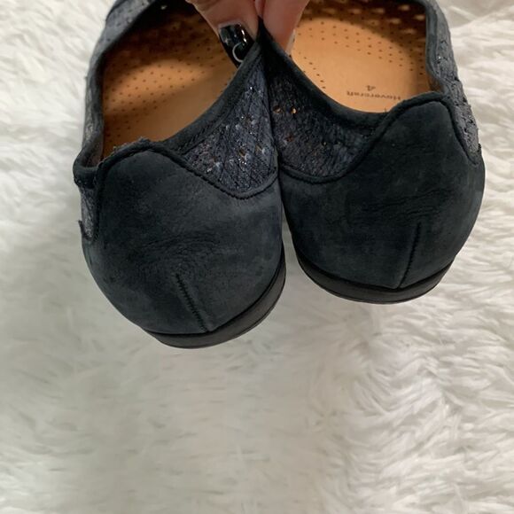 Gabor Hovercraft Metallic Navy Blue Perforated Leather Ballet Flats UK 4 US 6.5 - Picture 5 of 9